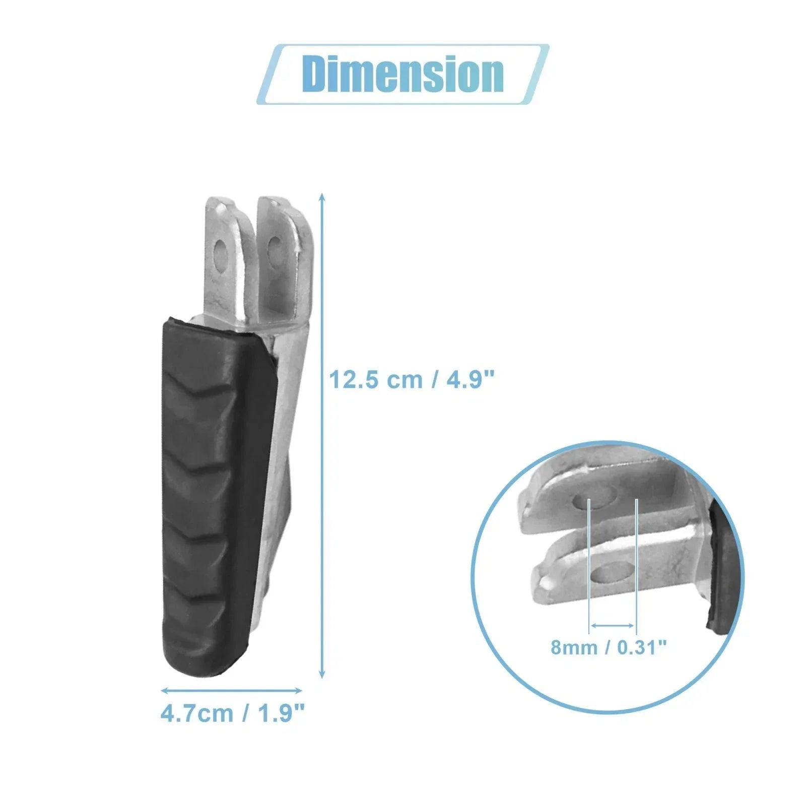 1 Pair 8mm Aluminum Aolly Footrest Footpeg for BMW Black