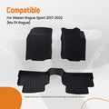 Set of 4 Black Carpet Floor Mats for Nissan Rogue Sport (2017–2022) Waterproof