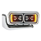 LED Blackout Headlights Full Assembly with Mounting Arms for Peterbilt (2000–2025)