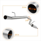 3"OD Aluminized Catback Muffler Exhaust System for Titan (2004–2006)
