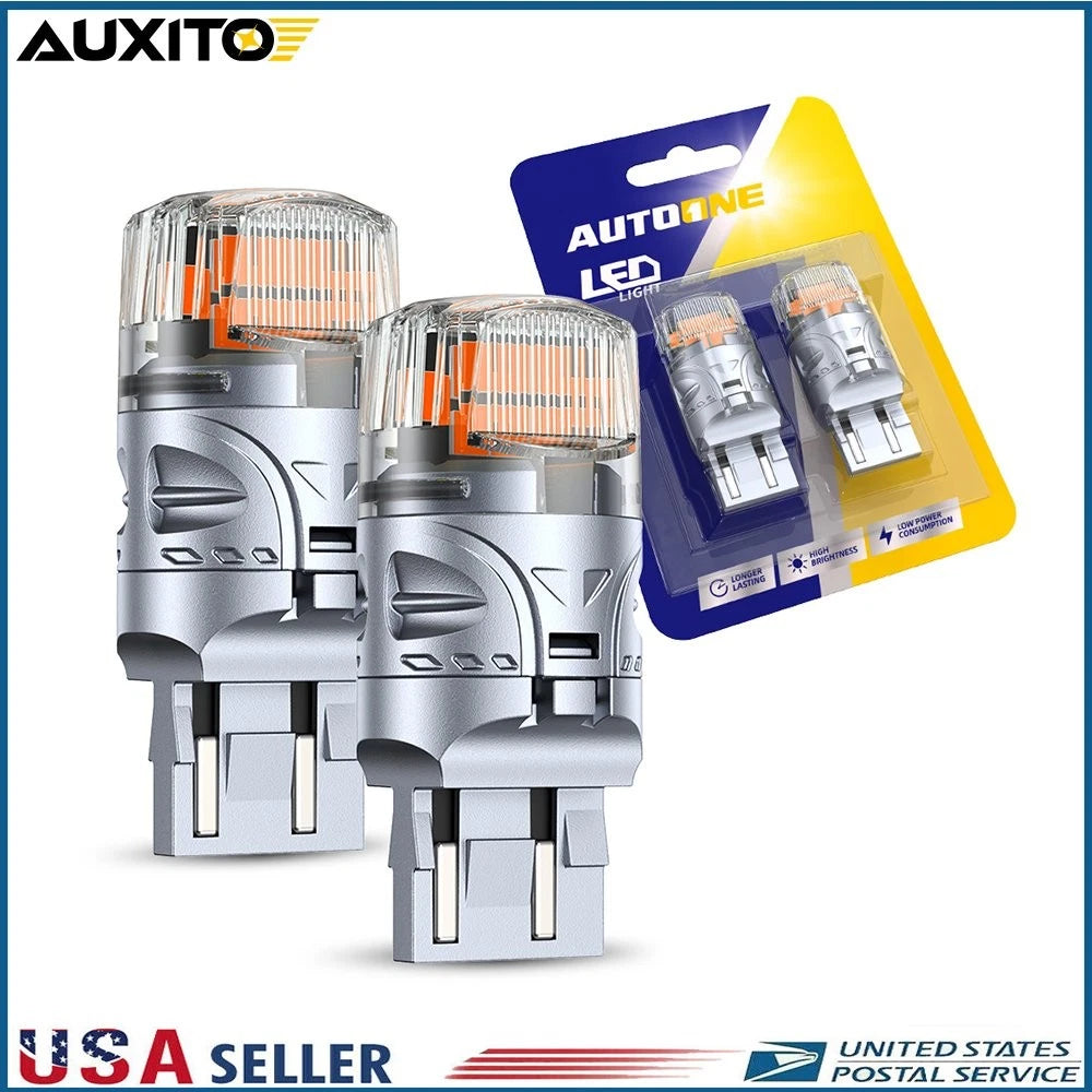 Set of 2 7443 7440 Amber LED Front Turn Signal Light Bulbs for Autoone