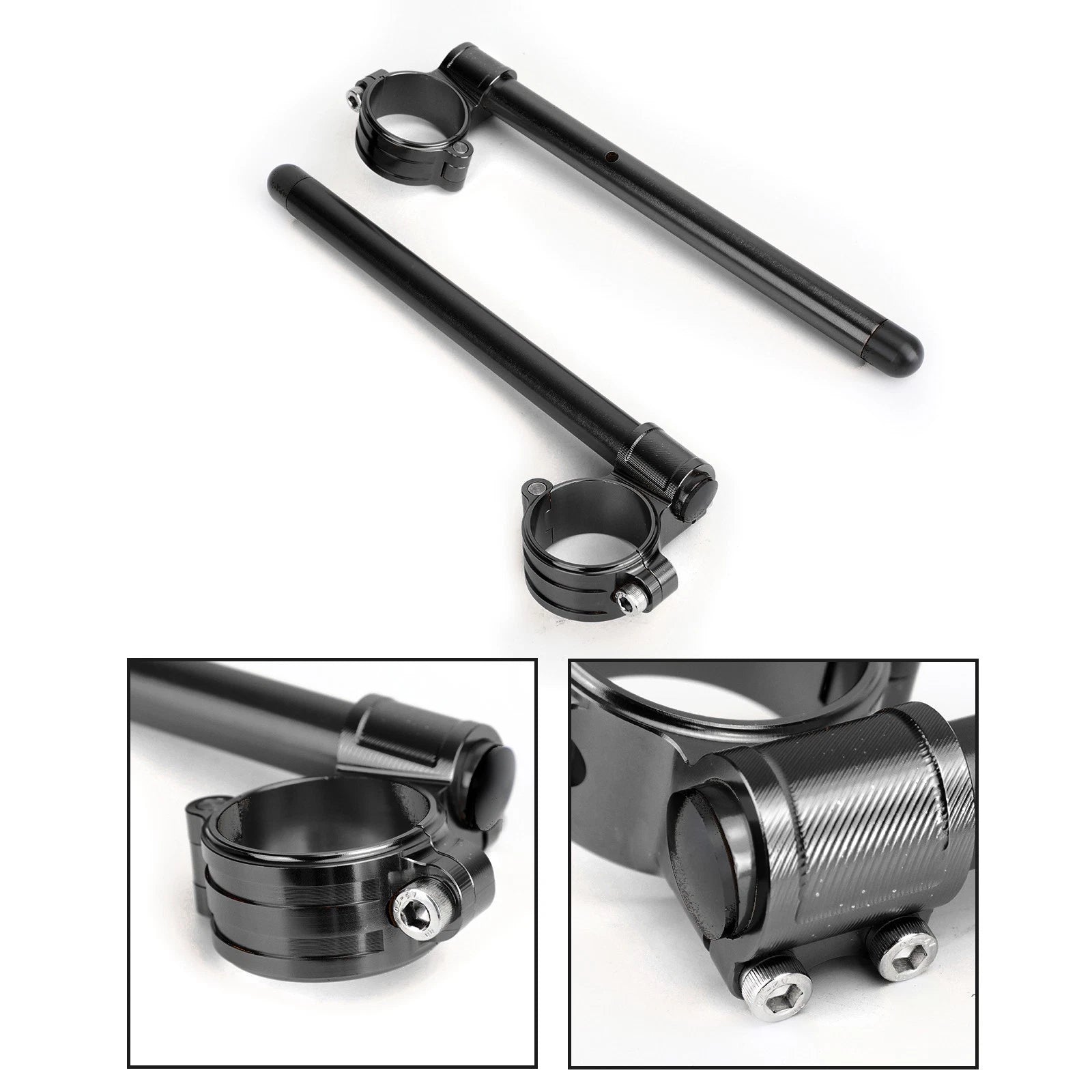 Adjustable Racing Handle Bar for Cafe Racer Motorcycle (7/8", Black)
