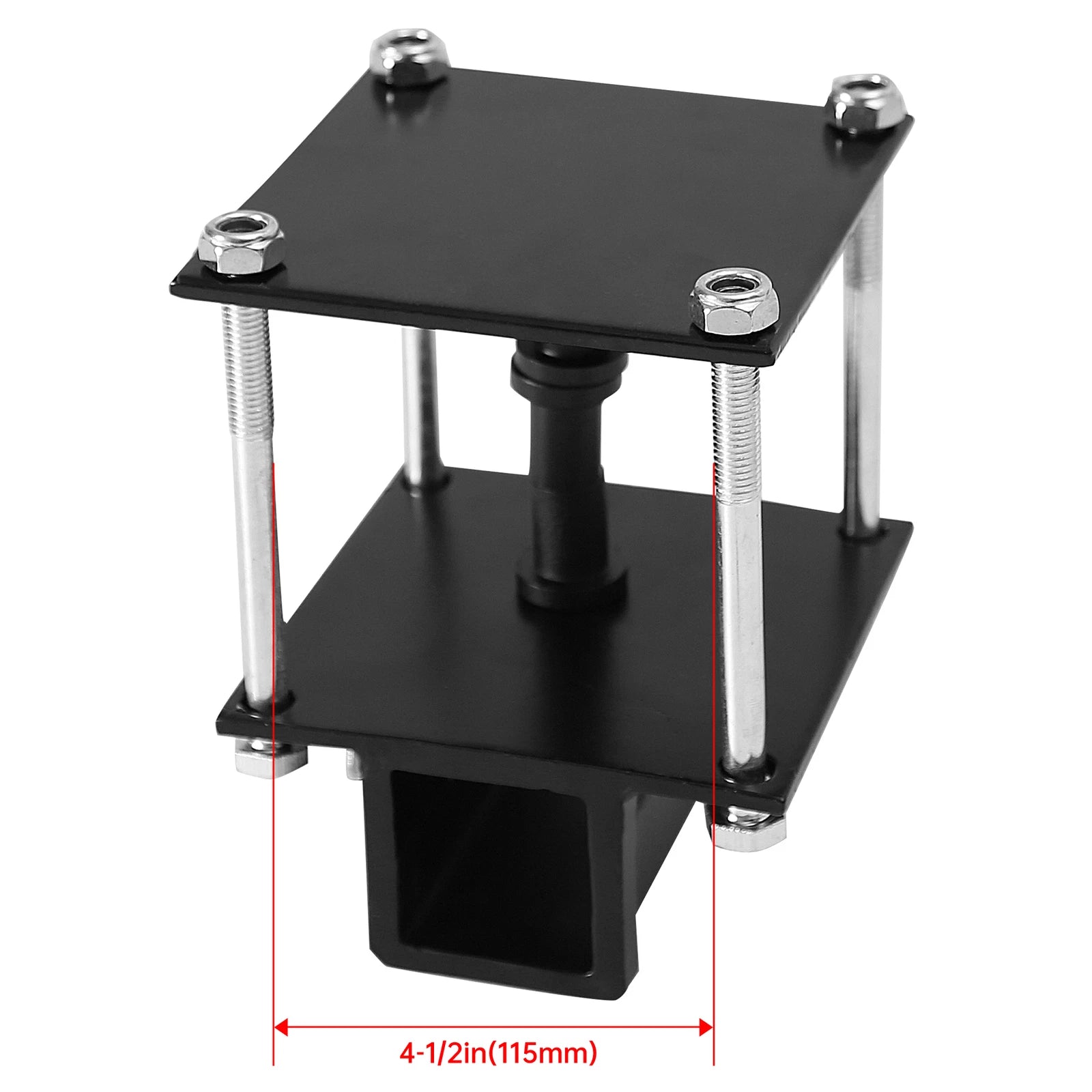 4'' Square RV Bumper Receiver Adapter for 2'' Hitch Mount Rack