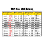 Set of 4 Heat Shrink Tubing 2" 25FT Black Waterproof Dual Wall Wires