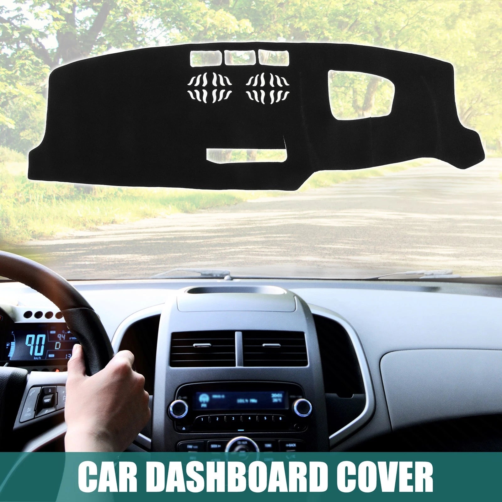 Dashboard Cover for Mazda CX-5 (2017–2022) - Black Polyester Non-slip Mat