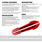Red Reflective Rearview Mirror Stripe Warning Stickers for Cars (Universal)