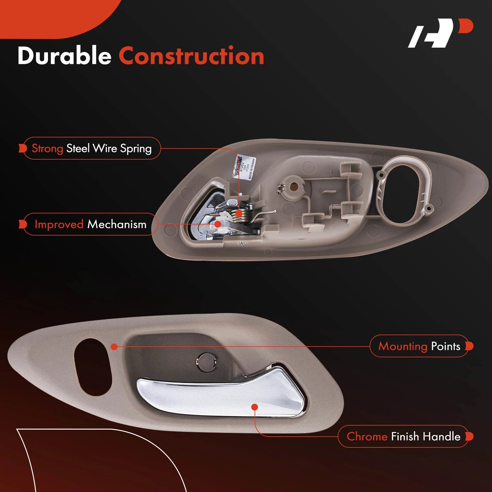 Chrome Front Passenger Interior Door Handle for Honda Accord