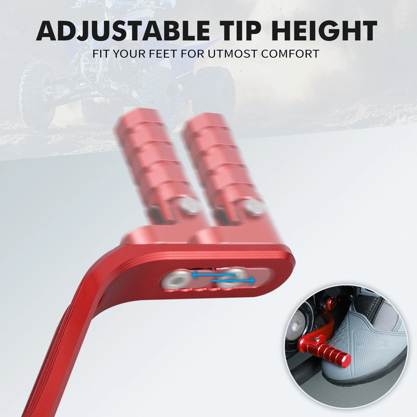 Aluminum Foot Shifter Shift Lever Pedal for Yamaha YFZ450R (2009–2024) Red