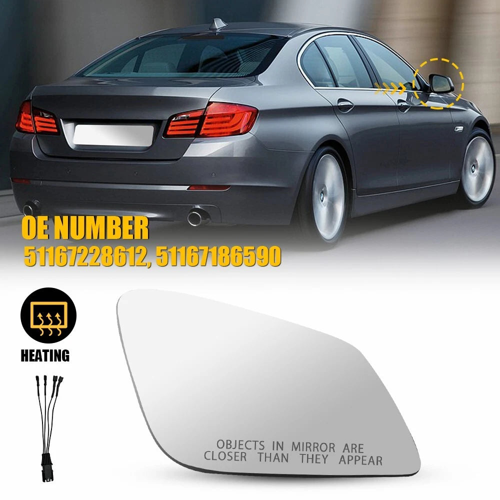Passenger Right Side Mirror Glass for BMW 528 550 535 (2010–2016)