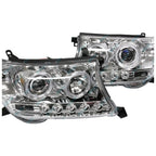 Angel-eye Projector LED Chrome Headlights for Landcruiser 200 Series (2007-2015)