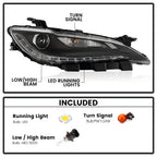 Halogen Headlight Set for Chrysler 200 (2015–2017) w/LED DRL, Chrome