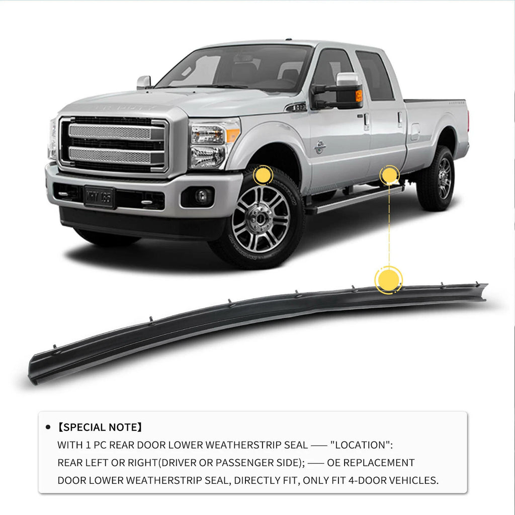 Door Lower Weatherstrip Seal for Ford Excursion F-250 F-350 F-450 (2000–2005)