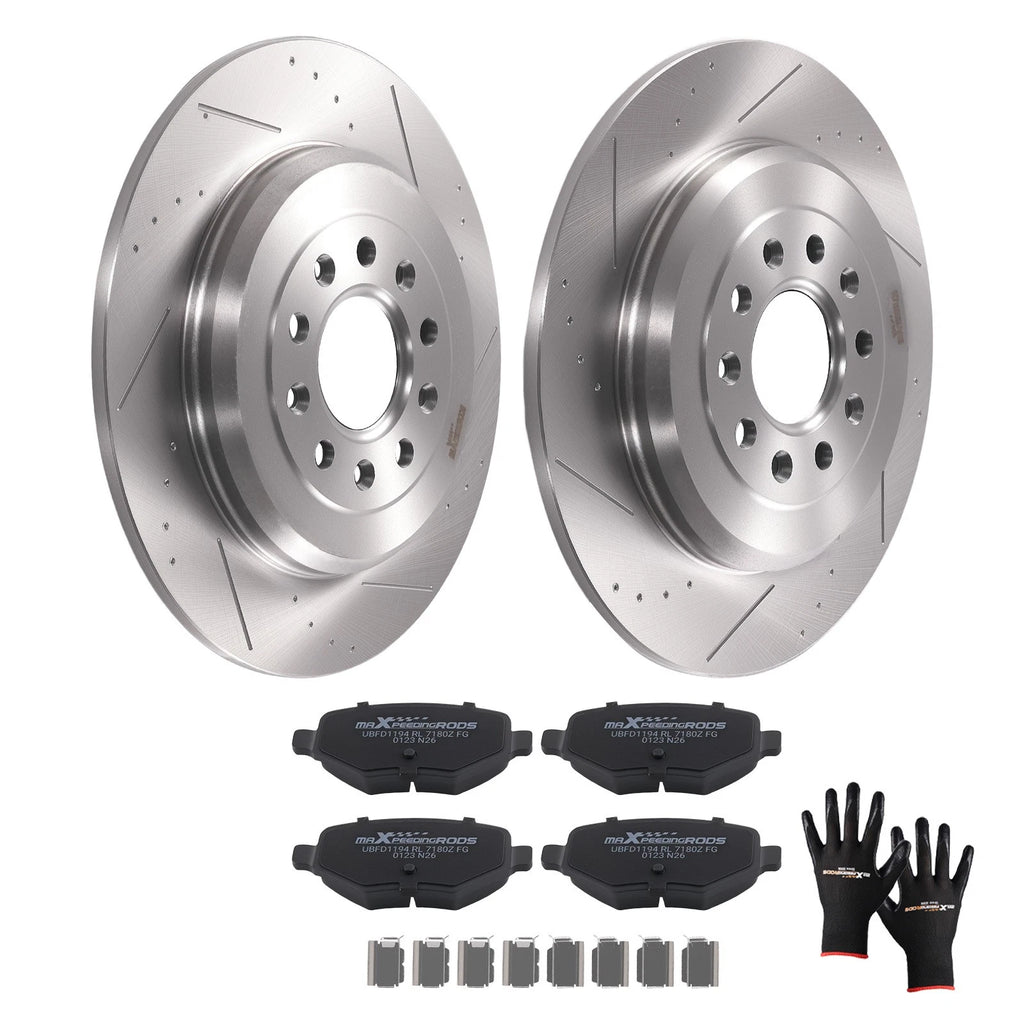 Rear Brake Rotors & Ceramic Pads Kit for Ford Explorer Flex (2011–2019)