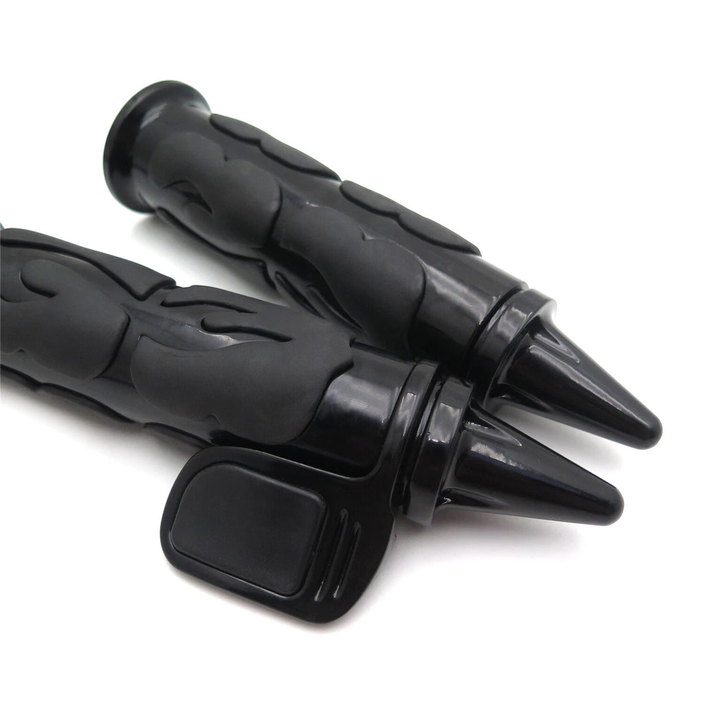 Black Flame Spike Handle Bar Grip 7/8" for Honda Suzuki Kawasaki (Y)