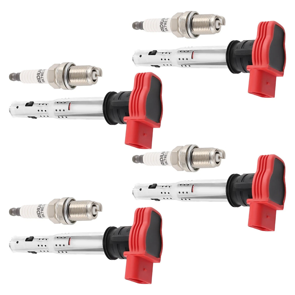 Set of 4 Ignition Coils & Spark Plugs for Audi A3 A5 TT Golf GTI Passat Tiguan