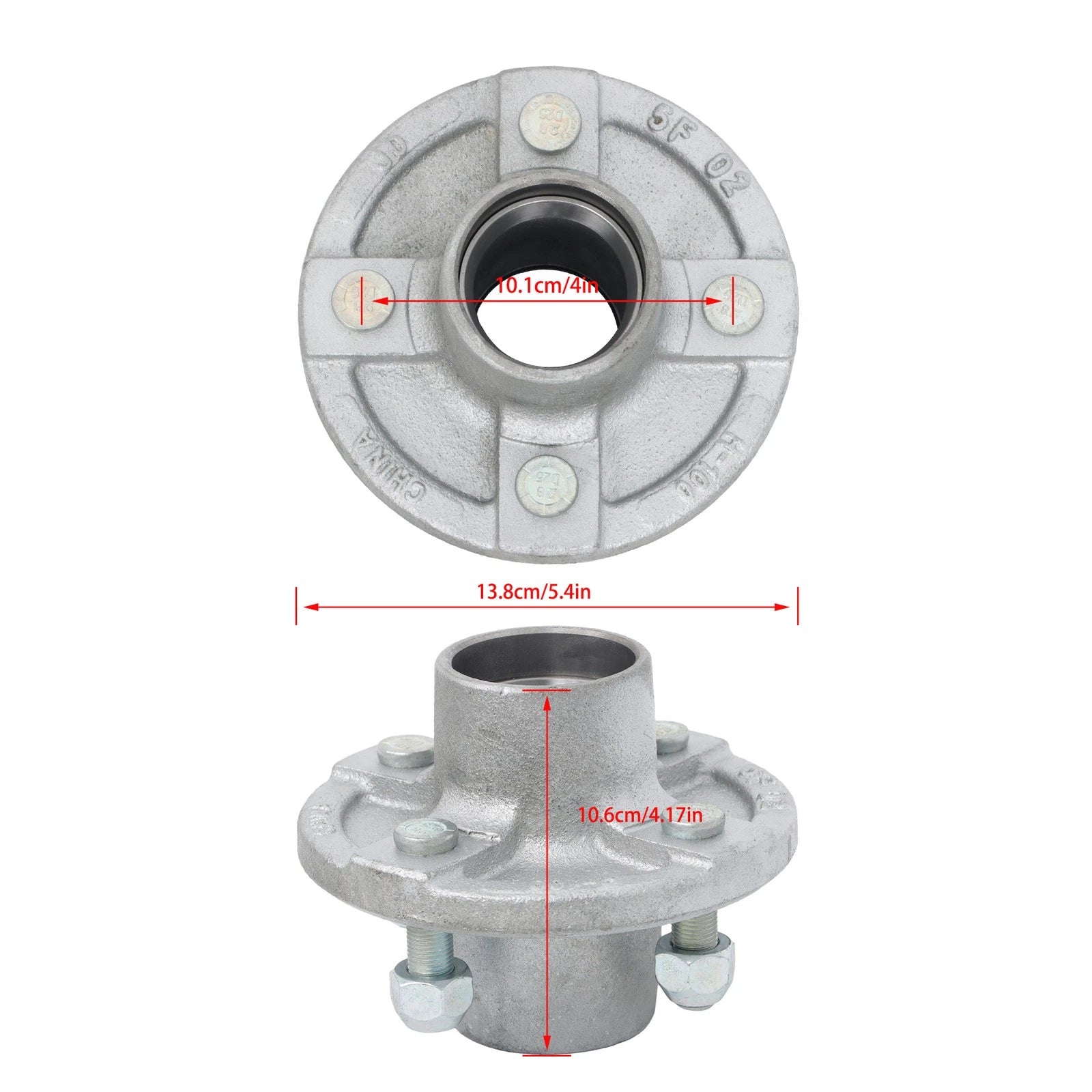 Axle Kit for Trailer Hub (2000 lbs, 4 Bolt, Galvanized)