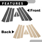 8 Pcs Window Trim Cover for Subaru Forester (2008–2012) Black Carbon Fiber