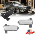 Set of 2 Clear Front Fender Lower Side Marker Lights for Chevy Chevelle El Camino (1970)