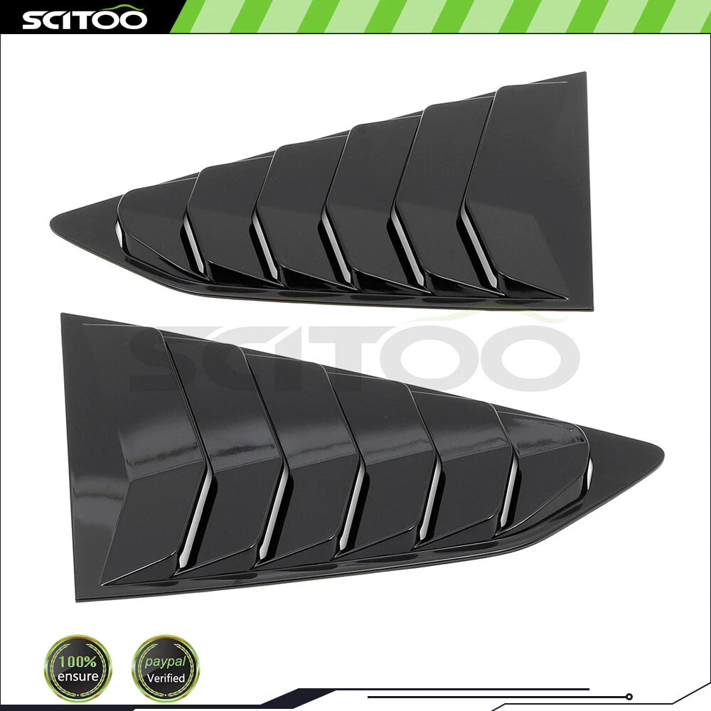 Glossy Black Side Window Louver Shutter Cover Trim for Chevy Camaro (2016–2020)