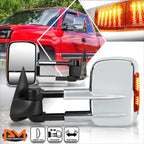 Manual Chrome Towing Mirror with LED Signal Lamp for Chevy Silverado/GMC Sierra (1999–2006)