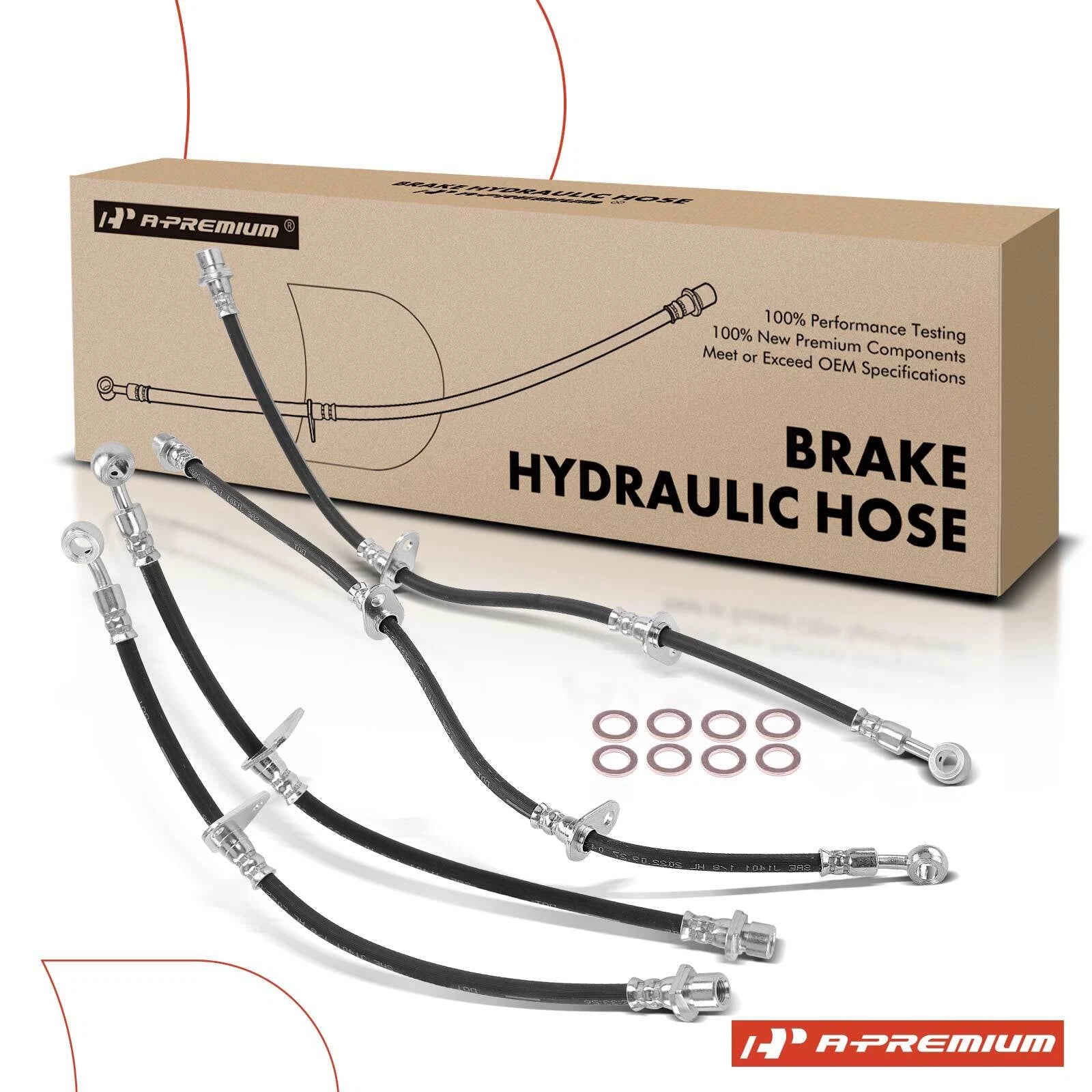 4X Brake Hydraulic Hose for Honda S2000 (2000–2005)