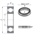 Deep Groove Ball Bearing 35x55x10mm for Scooter Skateboard (6907NR2RS)