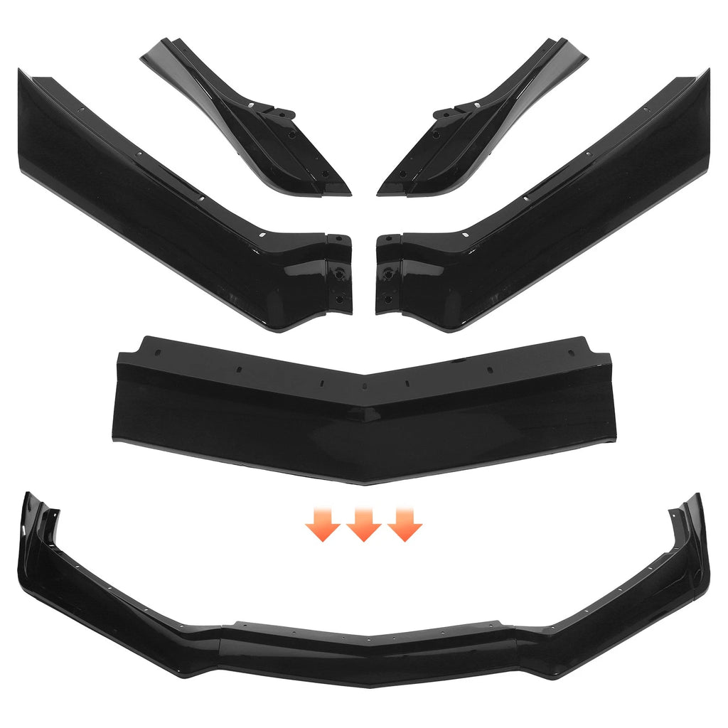 Front Bumper Lip Splitter for Corvette C8 (2020–2025) Glossy Black