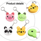 Set of 4 Portable Cartoon Measuring Tapes with Automatic Retraction