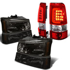 Smoked Crystal Headlight + Bumper + Red 3D LED Tail Light for Silverado (2003–2007)