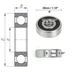 6200DDU Deep Groove Ball Bearing for Scooter Skateboard Wheel (P0 10x30x9mm)
