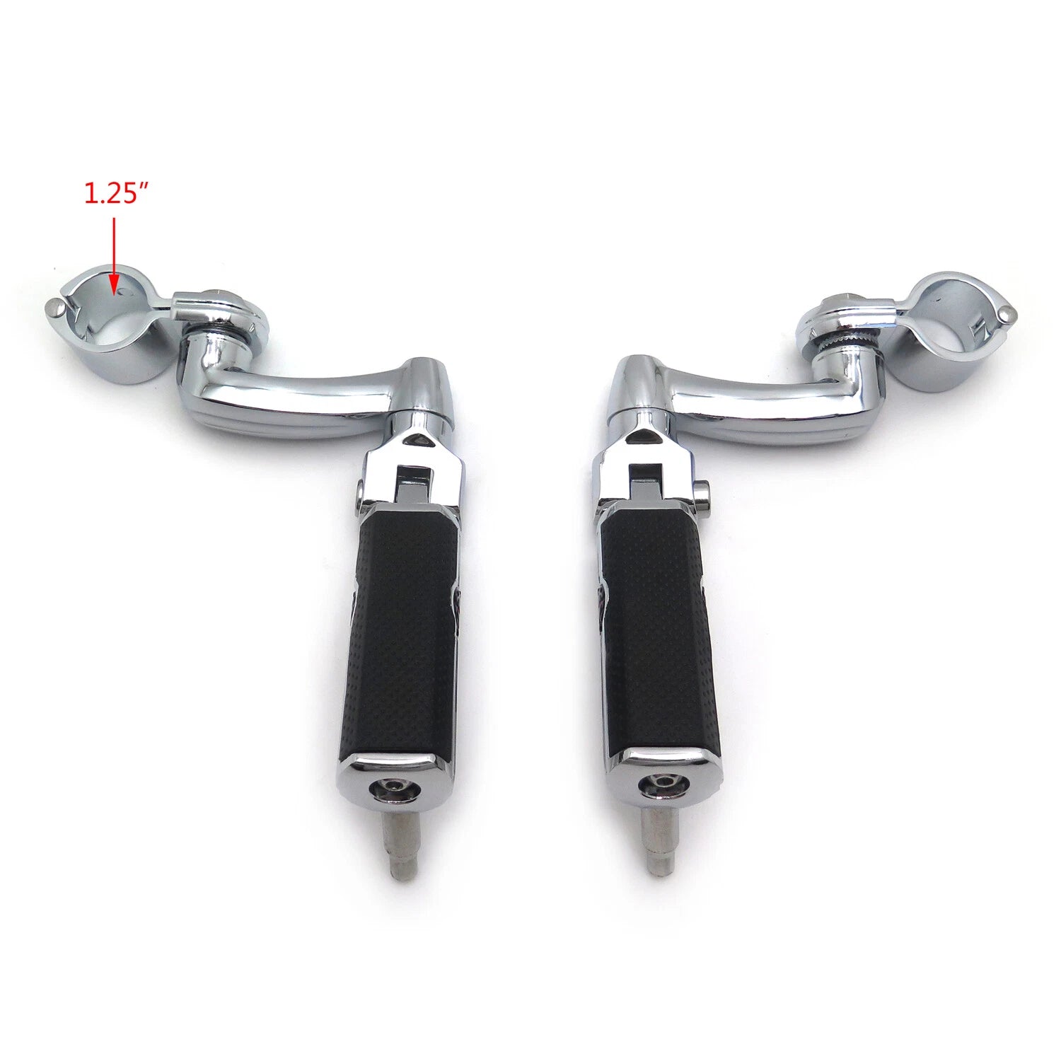 Chrome Gear Skull Arched Footpeg Mount Kit for Engine Guard 1.25" (Fits Various)