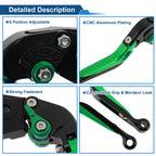 Adjustable Brake Clutch Levers for Honda CBR650R (2019–2023) Black Green