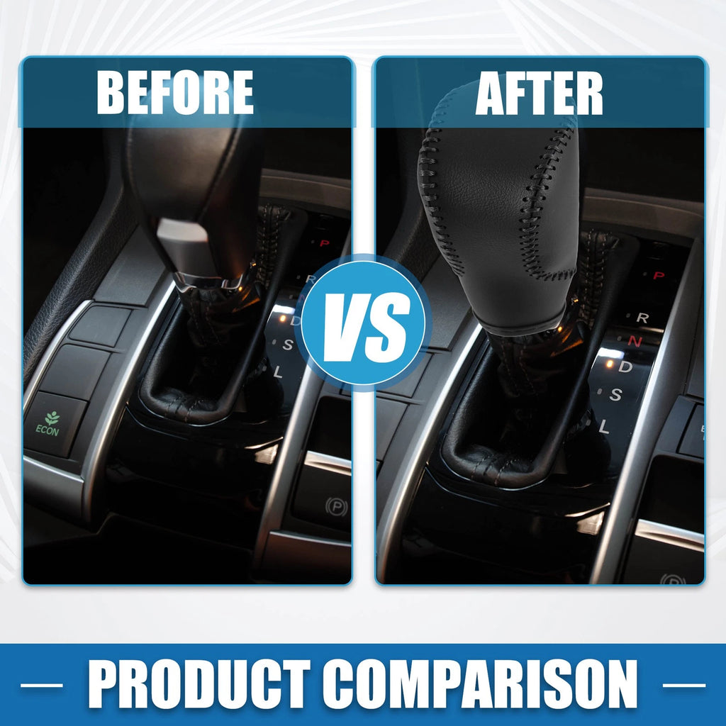 Gear Shift Lever Cover for Honda Civic (2022–2023) Black Faux Leather