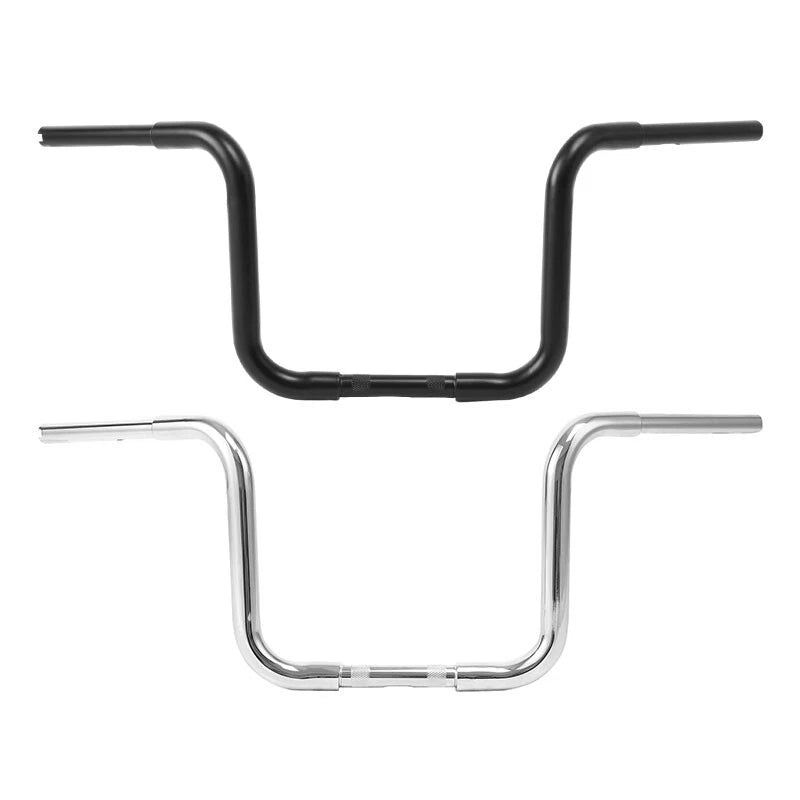 1 1/4" Ape Hanger Handlebar for Harley Softail Fatboy (Fits 12") Chrome/Black