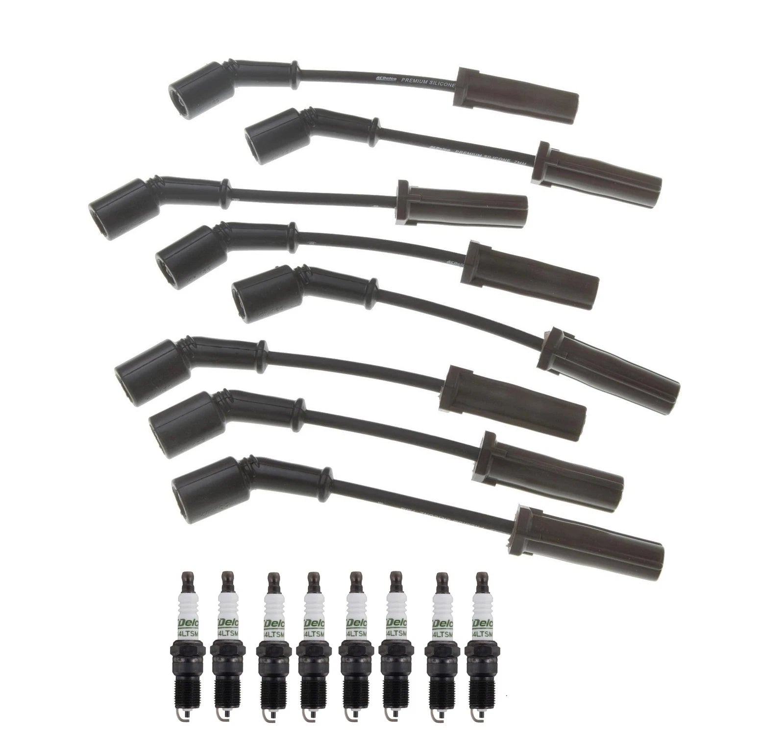 Ignition Wire Set & 8 ACDelco .040" Spark Plugs for Chevy V8