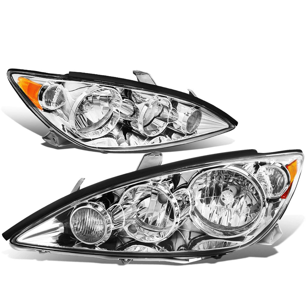 Set of 2 Chrome Housing Amber Corner Headlights for Toyota Camry (2005–2006)
