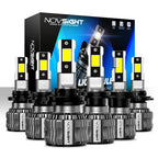 Set of 4 H4 9005 9006 H11 H13 LED Headlight Bulbs 6500K 30000LM IP68 for Vehicles