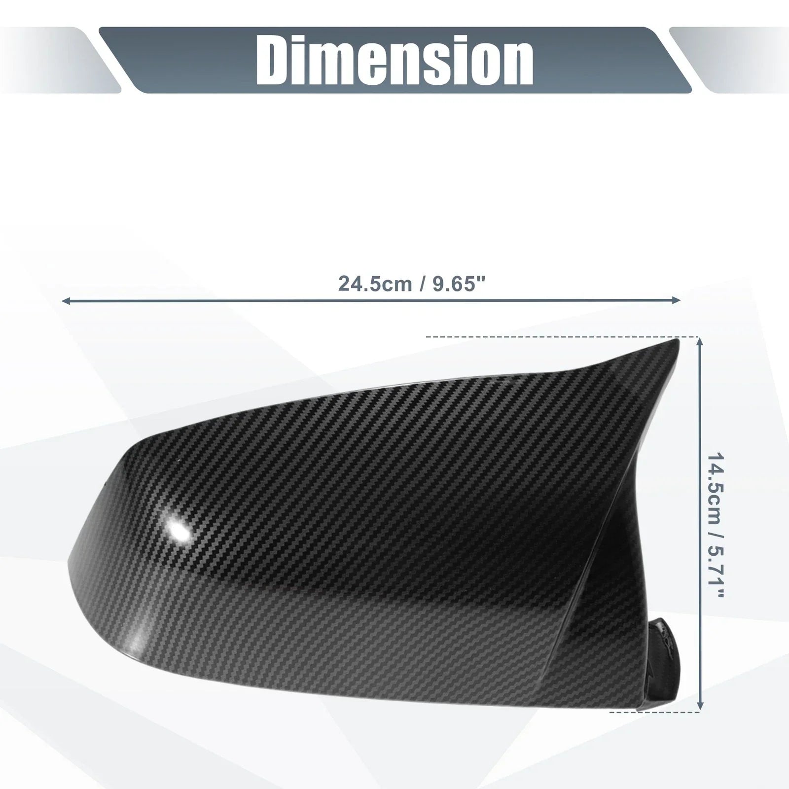 Rearview Mirror Cover Cap Carbon Fiber Pattern for BMW 525i 528i 530i 535i