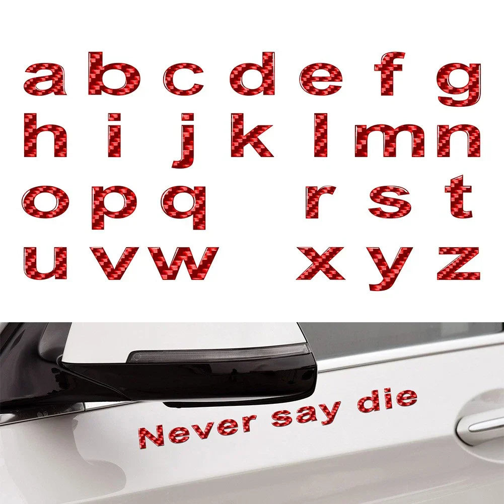 1pc Car Badge Lowercase Alphabet Letter Decals for Vehicle