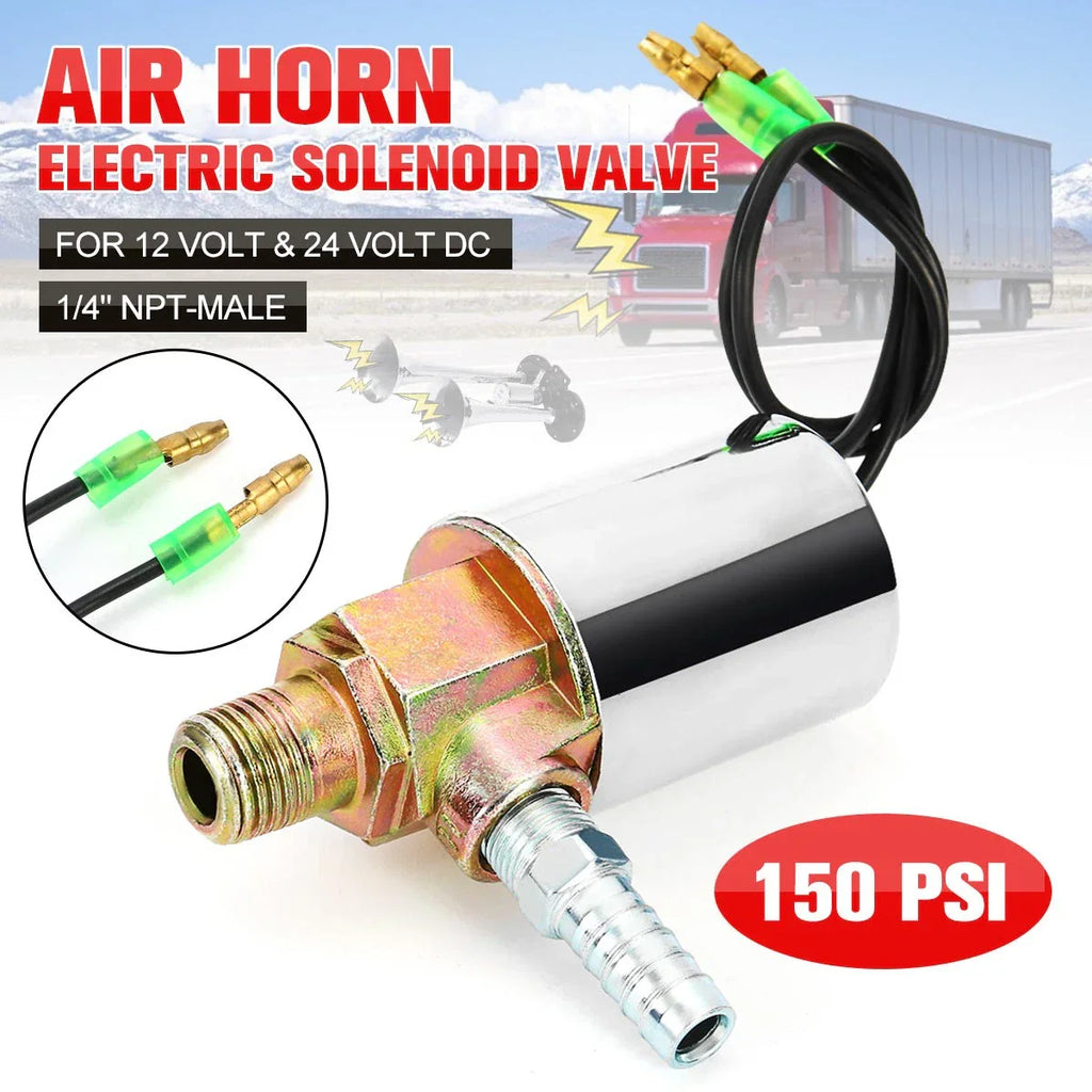 Air Horn 1/4" NPT Electric Solenoid Valve Heavy Duty for Train Truck