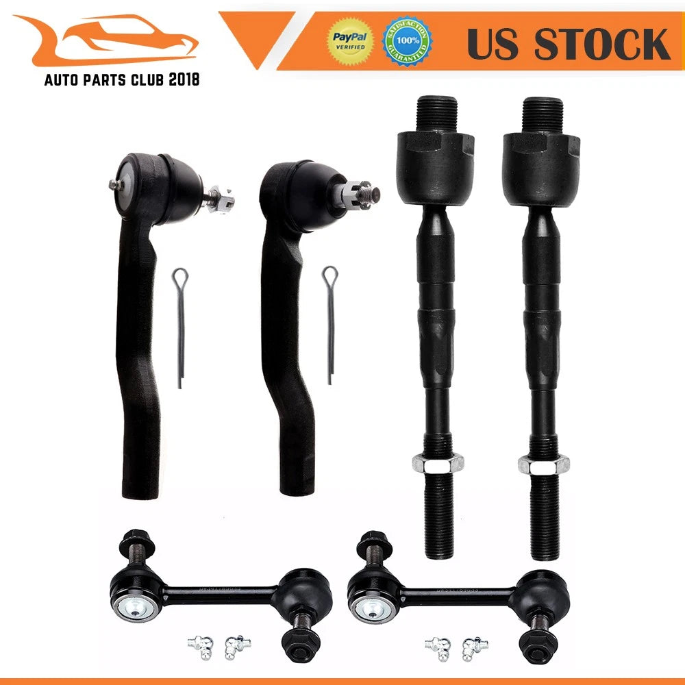 Front Struts Set of 2 for Ford Edge Lincoln MKX (2007–2010) w/ Sway Bars Tie Rods