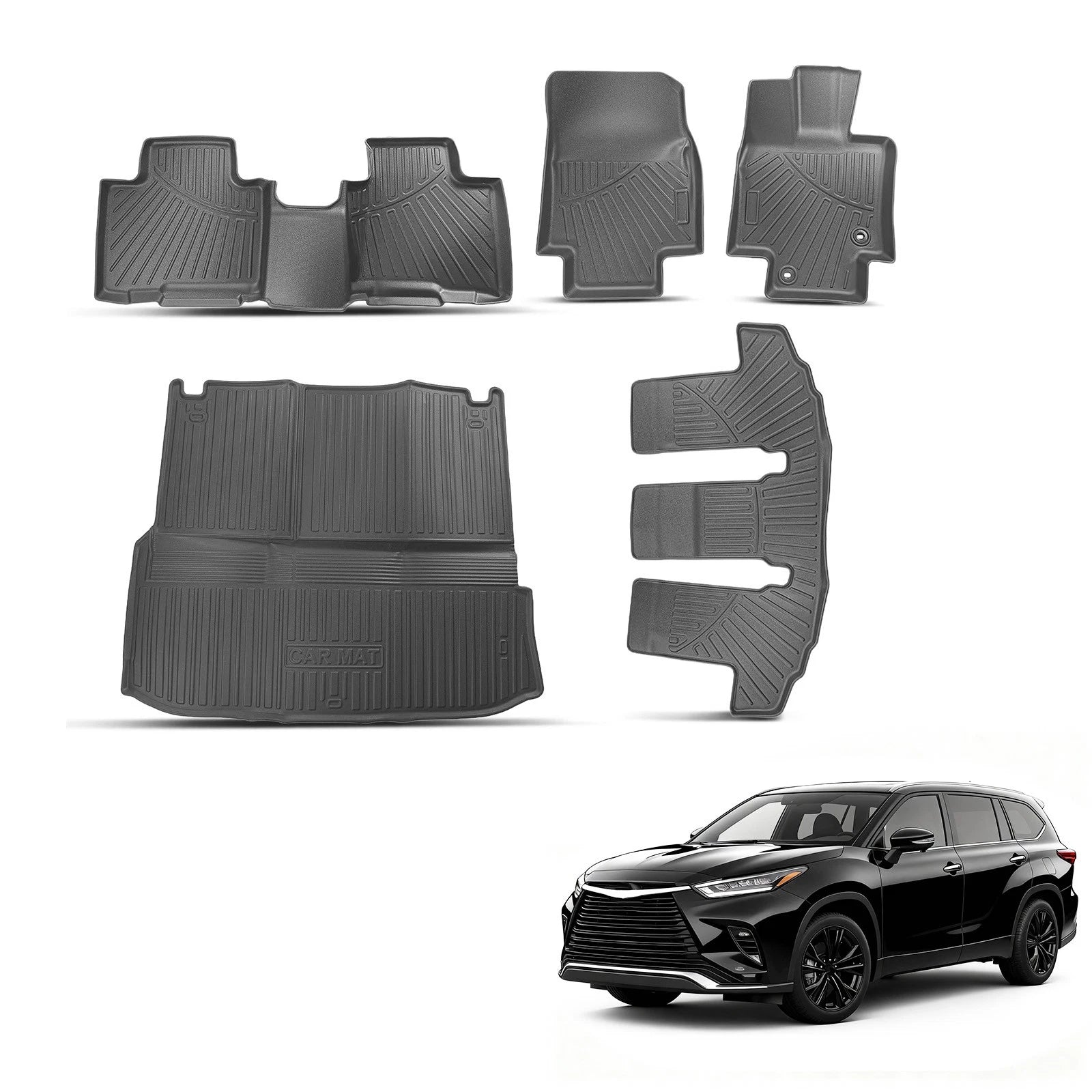 3D Molded Floor Mats & Cargo Liner for Toyota Highlander (2020–2025)