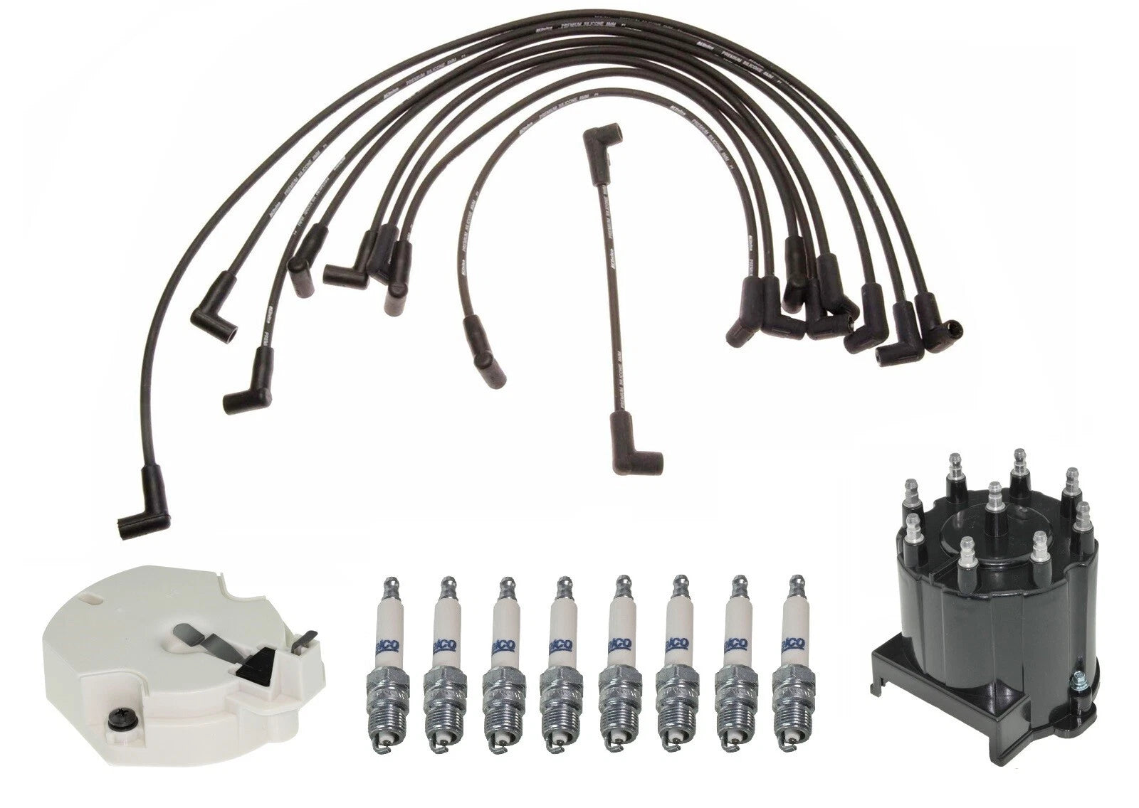 ACDelco Ignition Kit for Chevy G30 V8 (1971–1995) - Rotor, Cap, Wires, Plugs