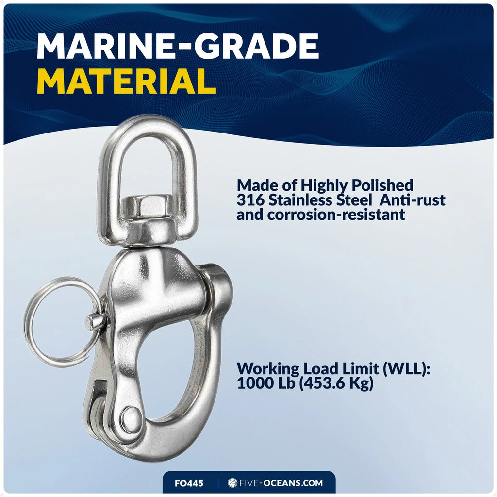 5" Swivel Eye Snap Shackle for Sailing Boat (Universal)