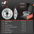 Rear Drilled Brake Rotors & Ceramic Pads for Dodge Durango Jeep Grand
