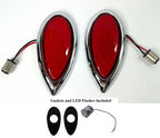 LED Tail Lights Chrome Bezel Kit with Flasher and Gaskets for Ford (1938–1939)