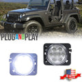 Clear White LED Front Side Marker Signal Lights for Jeep Wrangler JK (2007–2018)