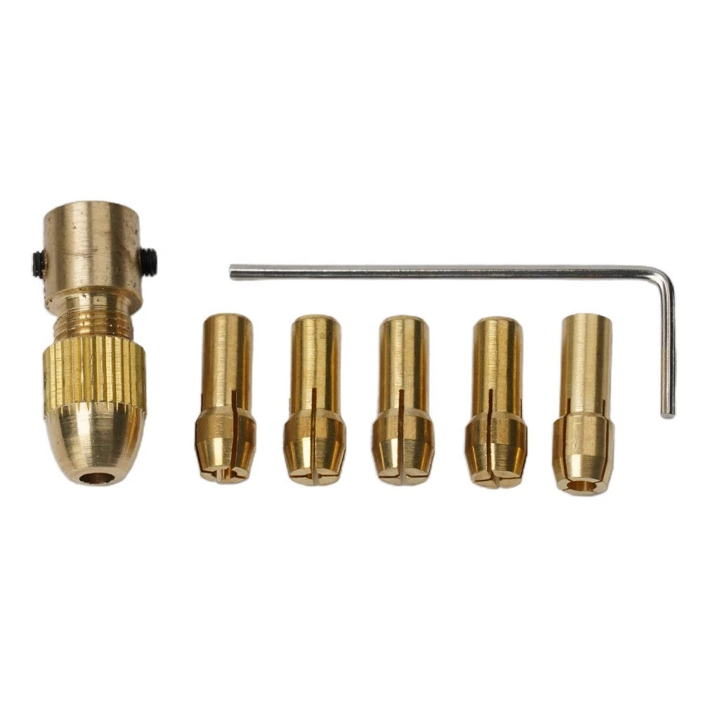 7x Brass Collet Drill Chucks Adapter for Motor Shaft (2.35/3.17/4.05/5.05mm)