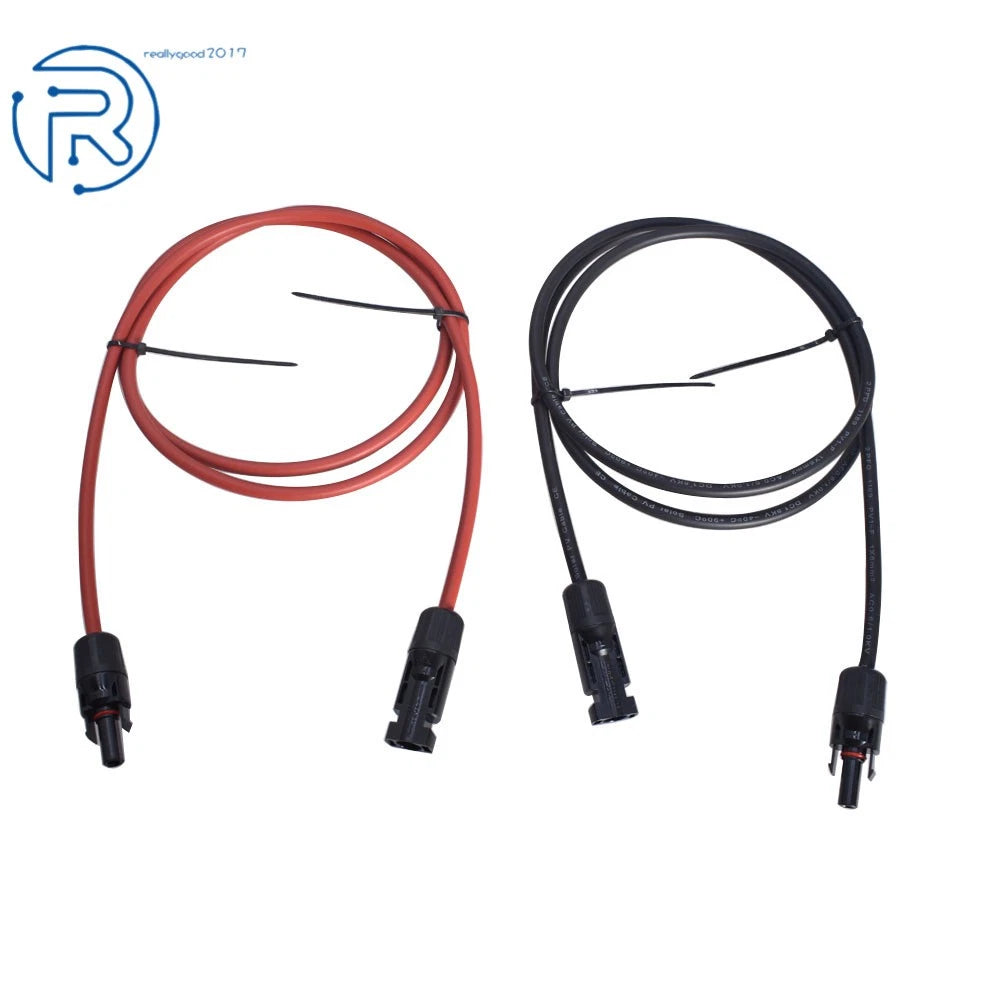 1 Pair Solar Panel Extension Cable Connector for Universal Use (12/10 AWG)