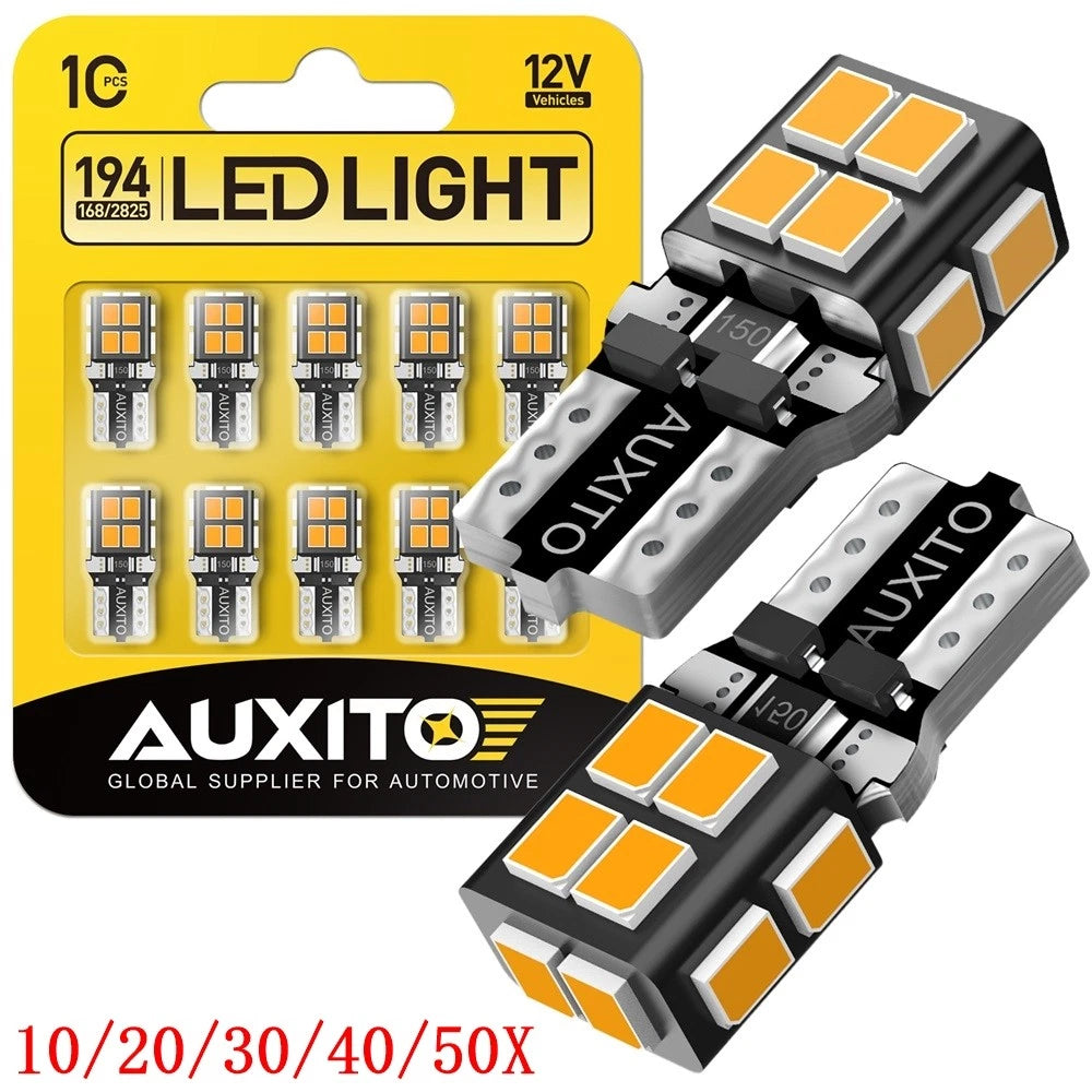 2X T10 LED Amber Yellow Bulbs for License Plate (Universal Fit)